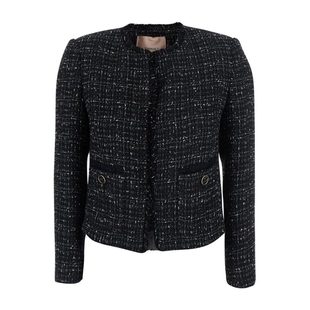 Twinset Women Gray Jacket With Collar And Pockets In Tech Fabric For Women